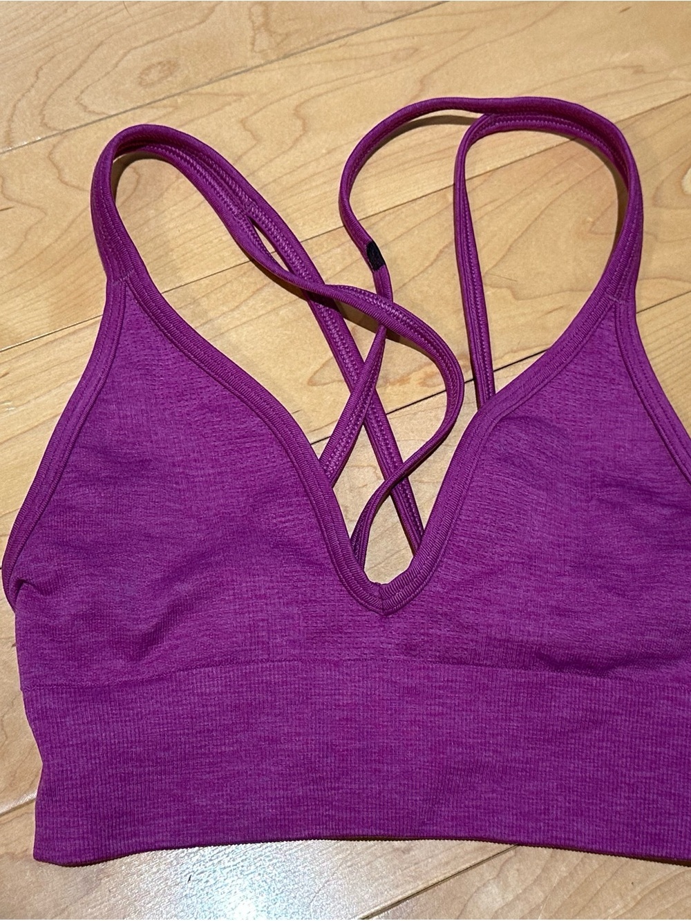 Purple Strappy V-Neck Bralette